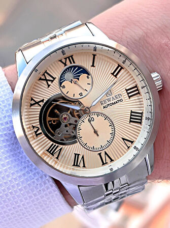 Reward Özel Tasarım Otomatik Mekanizma Çelik Kordon 5 Atm Suya Dayaknıklı Erkek Kol Saati ERW.146381