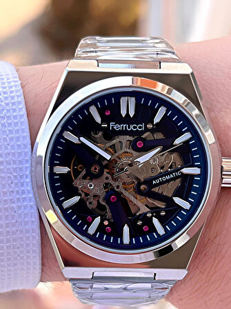 Ferrucci Otomatik&Kurmalı 3 Atm Suya Dayanıklı Çelik Kordonlu Erkek Kol Saati BFC.03532.01