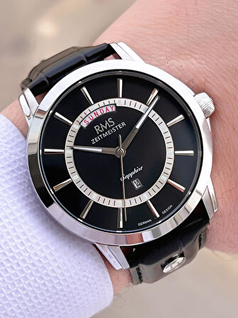 Romanson Sapphire Camlı Deri Kordon Takvimli Kadran 5Atm Suya Dayanıklı Erkek Kol Saati AG1632.03