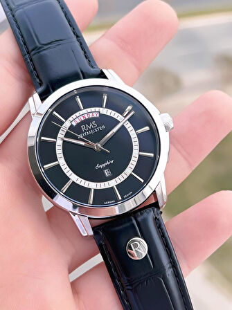 Romanson Sapphire Camlı Deri Kordon Takvimli Kadran 5Atm Suya Dayanıklı Erkek Kol Saati AG1632.03