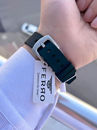 Ferro Silikon Kordon 5 Atm Suya Dayanıklı Fonksiyonları Aktif Spor Gençlere Özel Erkek Saati 1140.M1