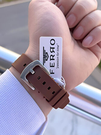 Ferro Silikon Kordon 5 Atm Suya Dayanıklı Fonksiyonları Aktif Spor Gençlere Özel Erkek Saati 1140.M4