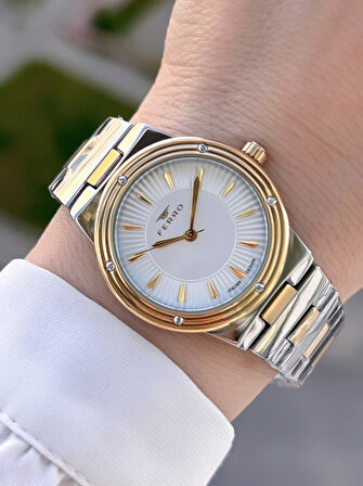 Ferro Çelik Kordon İTALIAN DESIGN 3 Atm Suya Dayanıklı 2 Yıl Garantili Kadın Kol Saati+Bileklik 86-M3