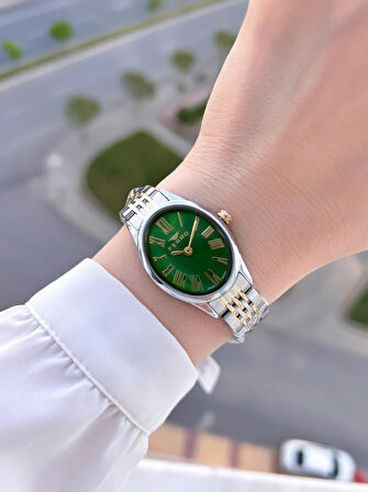 Ferro Çelik Kordon Oval Kasa İTALIAN DESIGN 2 Yıl Garantili Kadın Kol Saati+Bileklik EFL40145-M6