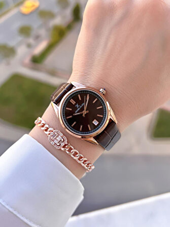 Daniel Klein Retro Vintage Seri Deri Kordon Suya Dayanıklı Kadın Kol Saati+Bileklik BDK.13770.5