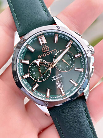 Bigotti Deri Kordon Takvimli Kadran 5 Atm Suya Dayanıklı 2 Yıl Garantili Erkek Kol Saati TBG10521.4
