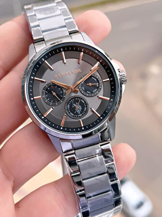 U.S.Polo Assn Çelik Kordon İç Fonksiyonları Aktif 5 Atm Suya Dayanıklı Erkek Kol Saati USPA.FS1000.4