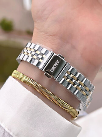 DKNY Çelik Kasa Ve Kordon 5 Atm Suya Dayanıklı 2 Yıl Garantili Kadın Kol Saati+Bileklik DKNY.0045.1