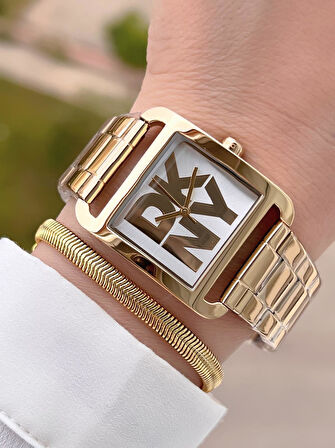 DKNY Çelik Kasa Ve Kordon 5 Atm Suya Dayanıklı 2 Yıl Garantili Kadın Kol Saati+Bileklik DKNY.L0045.3