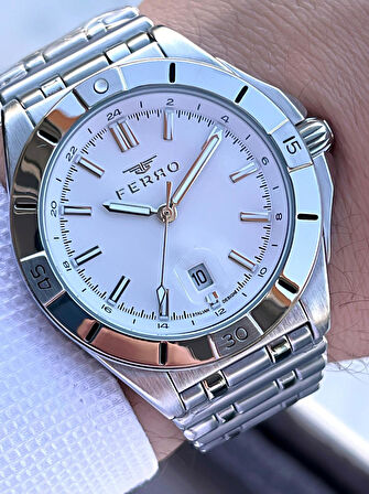 Ferro Çelik Kordon Nişan Ve Damat Saati 2 Yıl Garantili 3 Atm Suya Dayanıklı Erkek Kol Saati 43017A1