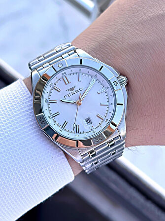 Ferro Çelik Kordon Nişan Ve Damat Saati 2 Yıl Garantili 3 Atm Suya Dayanıklı Erkek Kol Saati 43017A1