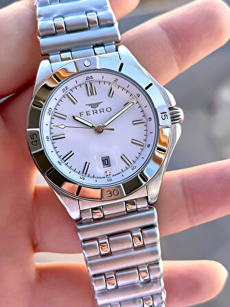 Ferro Çelik Kordon Nişan Ve Damat Saati 2 Yıl Garantili 3 Atm Suya Dayanıklı Erkek Kol Saati 43017A1