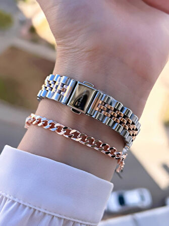 U.s.Polo Assn Çelik Kordon 2 Yıl Garantili 3 Atm Suya Dayanıklı Kadın Kol Saati+Bileklik UA.2085.M06