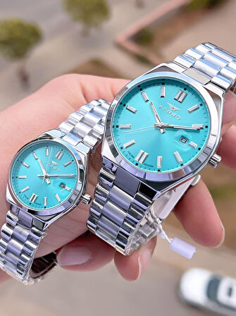 Ferro Çiftlere Özel Sevgili Kombini 2 Yıl Garantili 3 Atm Suya Dayanıklı Çift Kol Saati CF.FR001