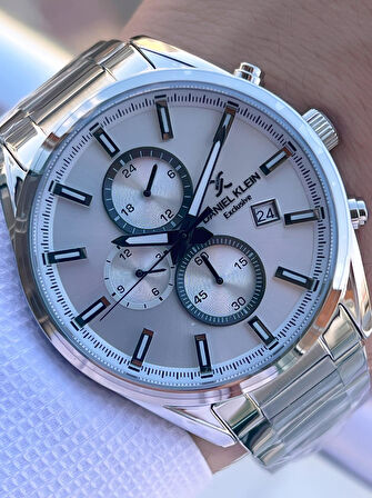 Daniel Klein Çelik Kordon Kronometreli Kadran Tasarımı 3 Atm Suya Dayanıklı Erkek Kol Saati 10582.9