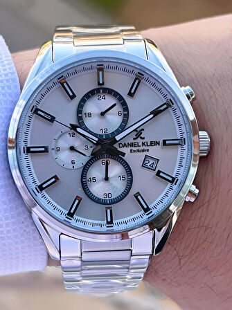 Daniel Klein Çelik Kordon Kronometreli Kadran Tasarımı 3 Atm Suya Dayanıklı Erkek Kol Saati 10582.9
