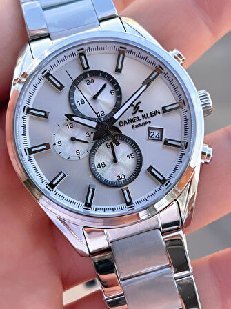 Daniel Klein Çelik Kordon Kronometreli Kadran Tasarımı 3 Atm Suya Dayanıklı Erkek Kol Saati 10582.9