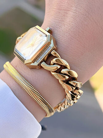 Daniel Klein Spor Zincir Kordon Köşeli Seri 2 Yıl Garantili Kadın Kol Saati+Bileklik 10836.2