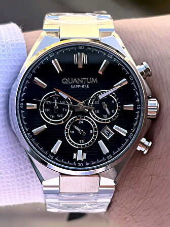 Quantum Sapphire Cizilmez Cam Çelik Kordon İç Kadran Fonksiyonları Aktif 10 Atm Erkek Kol Saat MQ350