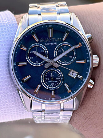Quantum Sapphire Cizilmez Cam Çelik Kordon İç Kadran Fonksiyonları Aktif 10 Atm Erkek Kol Saat NQ390