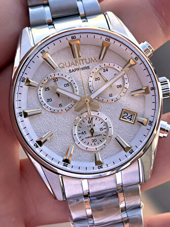 Quantum Sapphire Cizilmez Cam Çelik Kordon İç Kadran Fonksiyonları Aktif 10 Atm Erkek Kol Saat NQ330