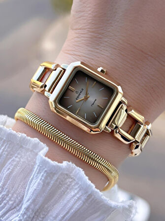 Essence Çelik Kasa Ve Kordon 2 Yıl Garantili 3 Atm Suya Dayanıklı Kadın Kol Saat+Bileklik SDF140