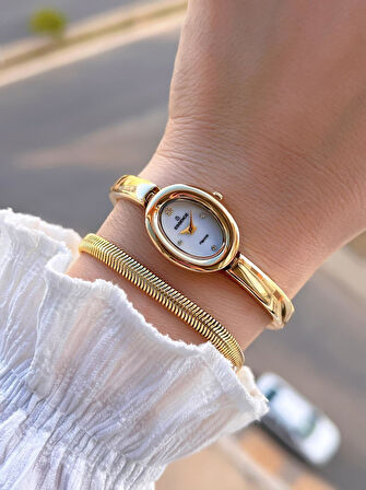 Essence Çelik Kasa Ve Kordon 2 Yıl Garantili 3 Atm Suya Dayanıklı Kadın Kol Saat+Bileklik ESM120