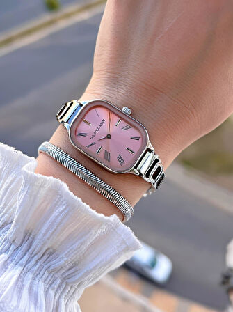 U.S.POLO ASSN Çelik Kordon 3 Atm Suya Dayanıklı Kadın Kol Saati+Bileklik Hediyeli USPA.2111.M02