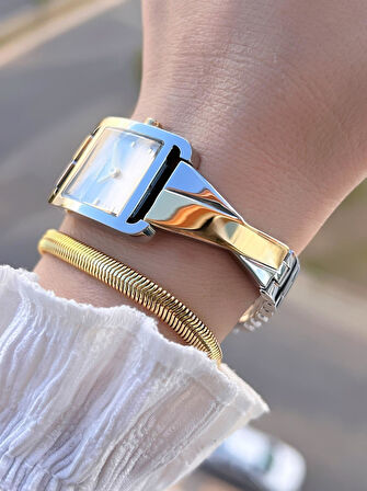 DKNY Çelik Kasa Ve Kordon 5 Atm Suya Dayanıklı 2 Yıl Garantili Kadın Kol Saati+Bileklik DKNY.43L0025