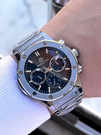 Bigotti Özel Kutulu Nişan Ve Damat Saati 2 Yıl Garantili İç Fonksiyonları Aktif Erkek Kol Saati BX02