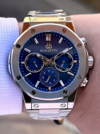 Bigotti Özel Kutulu Nişan Ve Damat Saati 2 Yıl Garantili İç Fonksiyonları Aktif Erkek Kol Saati BX03