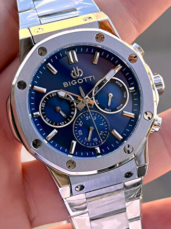 Bigotti Özel Kutulu Nişan Ve Damat Saati 2 Yıl Garantili İç Fonksiyonları Aktif Erkek Kol Saati BX03