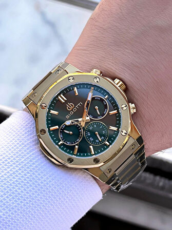 Bigotti Özel Kutulu Nişan Ve Damat Saati 2 Yıl Garantili İç Fonksiyonları Aktif Erkek Kol Saati BX04