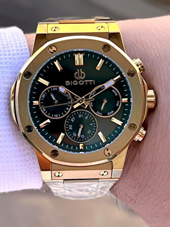 Bigotti Özel Kutulu Nişan Ve Damat Saati 2 Yıl Garantili İç Fonksiyonları Aktif Erkek Kol Saati BX04