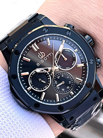 Bigotti Özel Kutulu Nişan Ve Damat Saati 2 Yıl Garantili İç Fonksiyonları Aktif Erkek Kol Saati BX05
