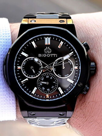 Bigotti Özel Kutulu Nişan Ve Damat Saati 2 Yıl Garantili İç Fonksiyonları Aktif Erkek Kol Saati BX05