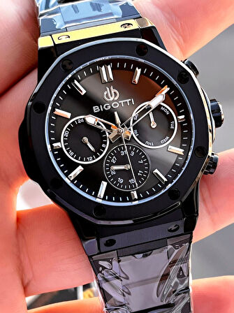 Bigotti Özel Kutulu Nişan Ve Damat Saati 2 Yıl Garantili İç Fonksiyonları Aktif Erkek Kol Saati BX05