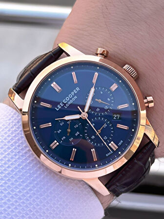 Lee Cooper Deri Kordon İç Fonksiyonları Aktif 5 Atm Suya Dayanıklı Erkek Kol Saati ELC.08186.492
