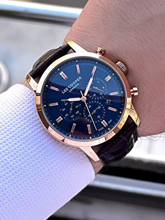 Lee Cooper Deri Kordon İç Fonksiyonları Aktif 5 Atm Suya Dayanıklı Erkek Kol Saati ELC.08186.492