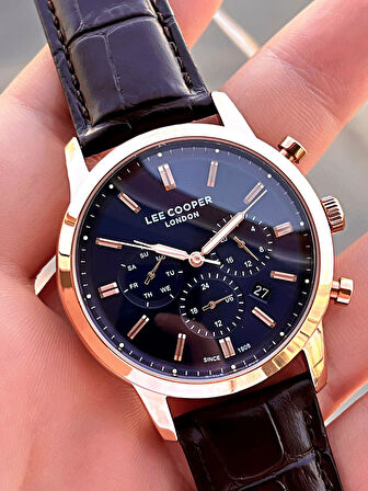 Lee Cooper Deri Kordon İç Fonksiyonları Aktif 5 Atm Suya Dayanıklı Erkek Kol Saati ELC.08186.492