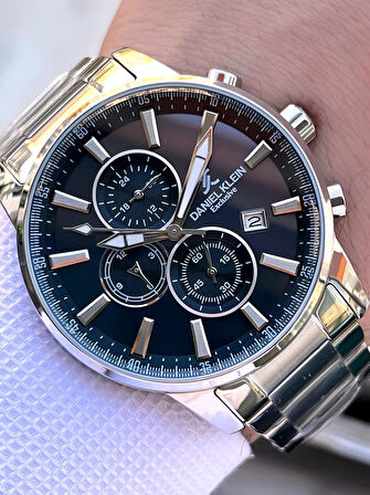 Daniel Klein Çelik Kordon Kronometreli Kadran Tasarımı 3 Atm Suya Dayanıklı Erkek Kol Saati 10602.N2