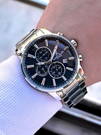 Daniel Klein Çelik Kordon Kronometreli Kadran Tasarımı 3 Atm Suya Dayanıklı Erkek Kol Saati 10602.N2