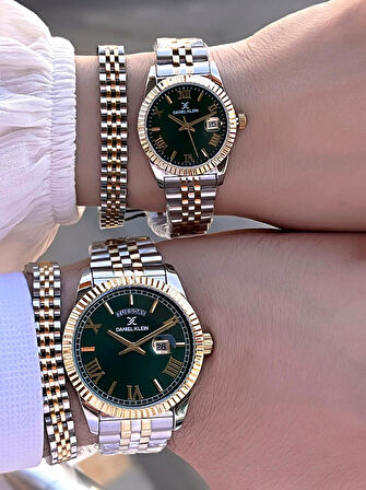 Daniel Klein Vip Seri Çelik Kordon Ve Çelik Bileklik Hediyeli 2 Yıl Garantili Cift Saati CF.10887C3