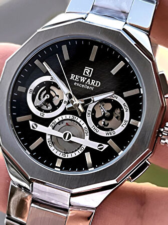 Reward Çelik Kordon 2 Yıl Garantili 5 Atm Suya Dayanıklı İç Fonksiyonları Aktif Erkek Kol Saati RE22