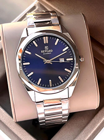 Reward Çelik Kordon 5 Atm Suya Dayanıklı Takvimli Kadran 2 Yıl Garantili Erkek Kol Saati WE.147131.2