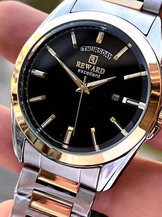 Reward Çelik Kordon 5 Atm Suya Dayanıklı Takvimli Kadran 2 Yıl Garantili Erkek Kol Saati WE.147126.1