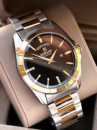 Reward Çelik Kordon 5 Atm Suya Dayanıklı Takvimli Kadran 2 Yıl Garantili Erkek Kol Saati WE.147126.1