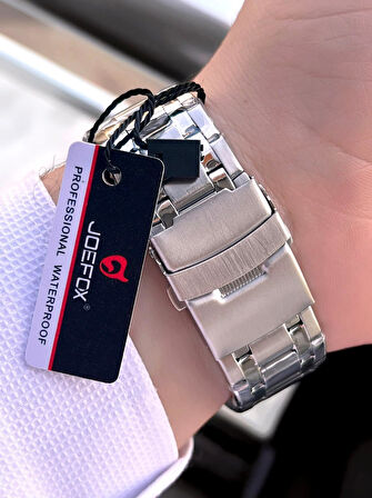 Joefox Çelik Kordon Dijital Ve Analog 2 Yıl Garantili 3 Atm Suya Dayanıklı Erkek Kol Saati JOE.CL06