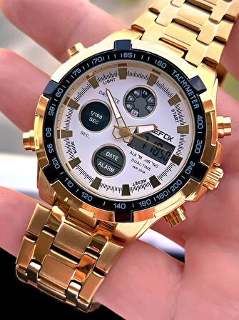 Joefox Çelik Kordon Dijital Ve Analog 2 Yıl Garantili 3 Atm Suya Dayanıklı Erkek Kol Saati JOE.CL08