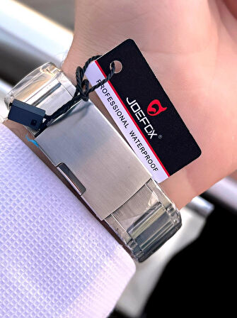 Joefox Çelik Kordon Dijital Ve Analog 2 Yıl Garantili 3 Atm Suya Dayanıklı Erkek Kol Saati JOE.CL10